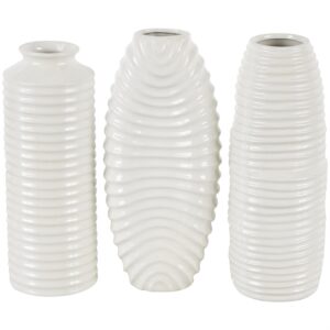 Floreros Blanco De Cerámica S/3