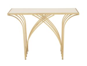 Mesa Dorada De Metal Con Espejo