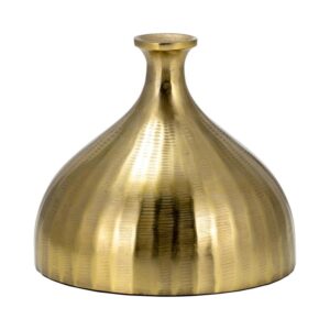 Florero Bulboso De Metal Color Dorado