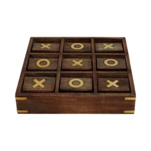 Juego De Tic Tac Toe Giratorio De Madera