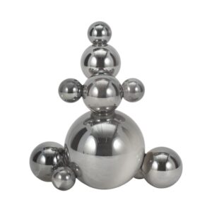 Escultura Decorativa “Atlas” Con Burbujas De Cristal Plateado