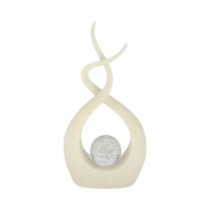 Escultura “Laxmi” Blanca Con Esfera De Cristal