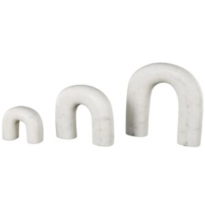 Esculturas Decorativas Abstractas en Mármol Blanco con Forma de Arco Set de 3