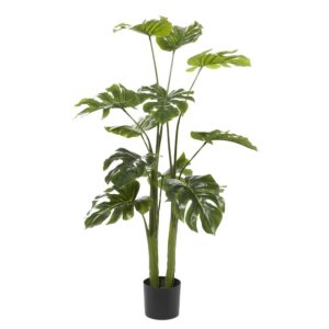 Planta Artificial De Monstera Con Follaje Verde Realista