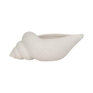 Macetero En Forma De Caracol Marino Blanco
