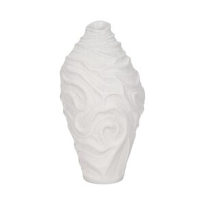 Florero Blanco Con Relieve Orgánico