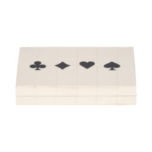 Caja De Baraja Decorativa Blanca Con Símbolos Negros