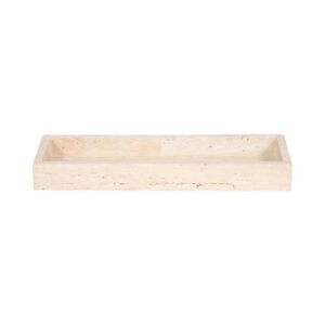 Charola Rectangular De Travertino Beige