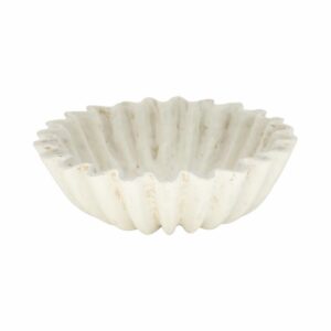 Centro De Mesa Ondulado En Papel Maché Blanco