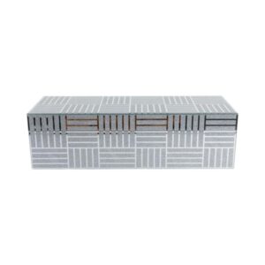 Caja Rectangular Decorativa En Tonos Plateados Con Diseño Geométrico