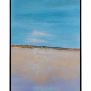 Cuadro abstracto con paisaje marino en tonos azules