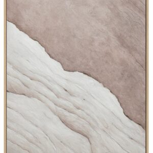 Cuadro abstracto en tonos marrón y blanco con efecto de relieve