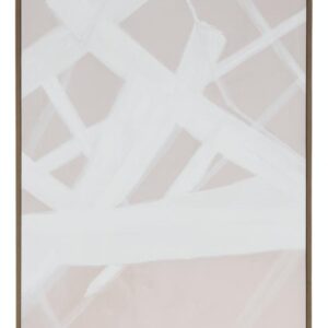 Cuadro abstracto moderno en tonos beige con trazos geométricos