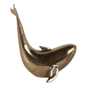 Figura Decorativa Ballena Dorada Metálica