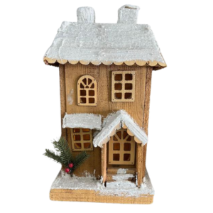 Casita de Madera Navideña con Iluminacion