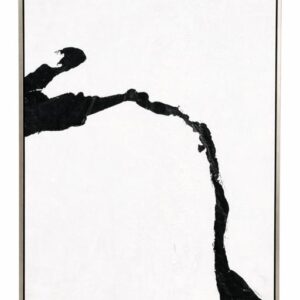 Cuadro abstracto blanco y negro minimalista vertical