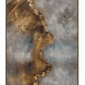 Cuadro abstracto gris y dorado elegante moderno