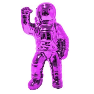 Figura Decorativa Astronauta Morado Metálico