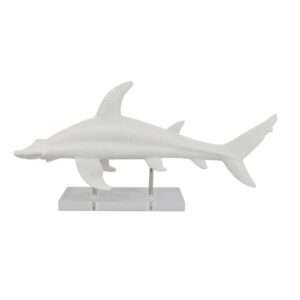 Tiburón Decorativo Blanco Con Base Acrílica
