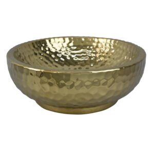 Centro De Mesa Dorado Texturizado Tipo Martillado