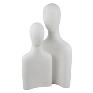 Escultura Abstracta Doble Figura Blanca Texturizada
