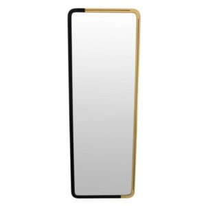 Espejo Rectangular Minimalista Negro Y Dorado