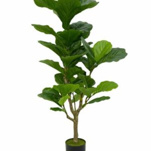 Árbol artificial tipo ficus lyrata en maceta negra 120cm