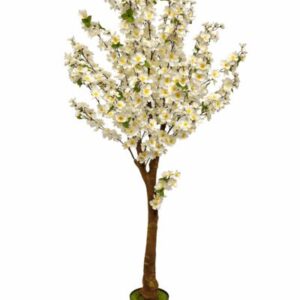 Árbol artificial de flor de durazno en maceta negra 180cm