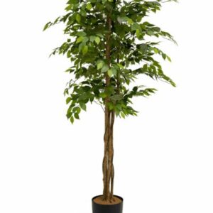 Árbol artificial tipo ficus verde en maceta negra 210cm