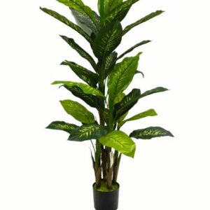 Planta artificial tipo dieffenbachia alta en maceta negra 150cm