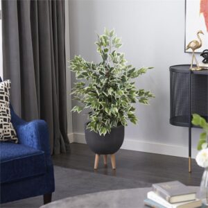 Árbol artificial tipo ficus variegado en maceta negra