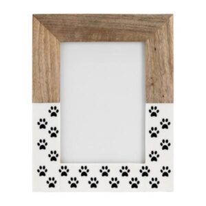 Portarretrato De Madera Y Resina Con Huellas De Perro
