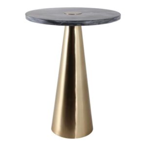 Mesa Auxiliar “Benson” Con Cubierta De Mármol Gris