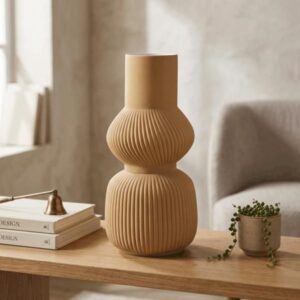 Florero Marchena grande mostaza impreso en 3D