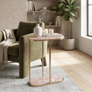 Mesa Auxiliar “Eagar” De Cuarzo Rosa