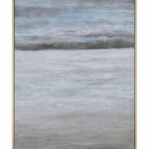 Cuadro abstracto paisaje marino azul y gris