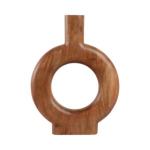 Florero de madera en forma de dona