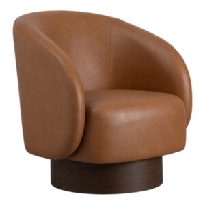 Sillón Giratorio Tapizado En Piel Sintética