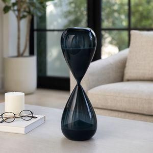 Reloj de arena azul grisáceo de vidrio