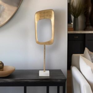 Decoración De Mesa De Metal Y Mármol