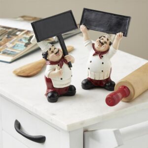 Set de chefs decorativos con letreros negros