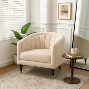 Sillón de acento “Athena” tapizado en terciopelo