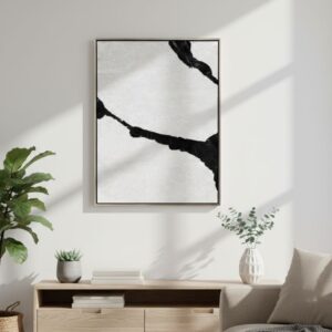Cuadro decorativo minimalista de trazos negros