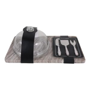 Tabla para quesos “Amherst” de piedra con cuchillos set de 5 pcs