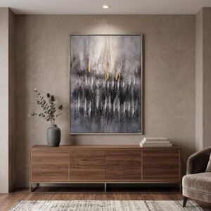 Cuadro decorativo texturizado gris y negro