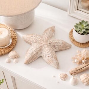 Estrella de mar beige con textura tejida