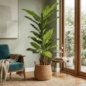 Planta artificial dieffenbachia en maceta