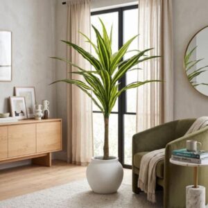 Árbol artificial drácena variegada en maceta