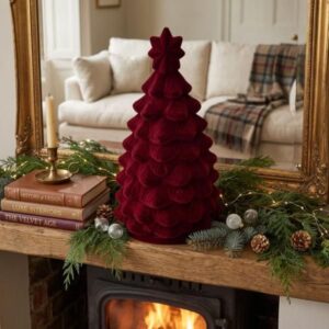 Árbol de Navidad decorativo velvet burdeos 40cm