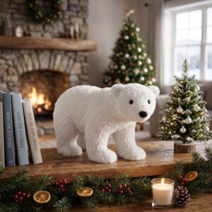 Oso polar decorativo blanco de 25cm